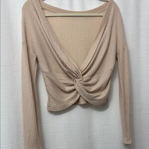 Elegant Cream Twist Front Top